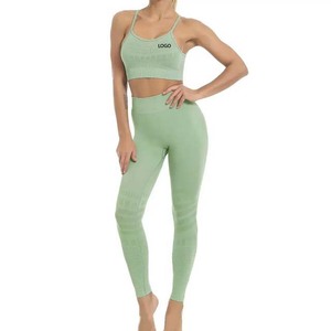 Ensemble de yoga pour femmes, soutien-gorge de sport sans manches et dos nu, leggings taille haute, tenue de sport 2 pièces, ensemble de yoga - Product Image 5