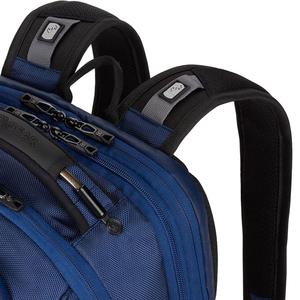 Nylon <b>Backpack</b> With Adjustable <b>Strap</b> Zipper Closure 30-40L Capacity Unisex Casual Daily Use Solid Blue Color - Product Image 5
