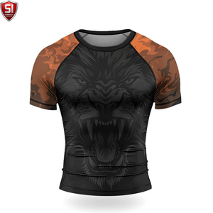 Maillot de compression unisexe à manches courtes, imprimé, séchage rapide, en Spandex/Polyester, léger, pour le sport - Product Image 2