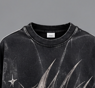 T-shirt noir oversize pour homme, manches courtes, col rond, imprimé graphique étoile, style streetwear - Product Image 4