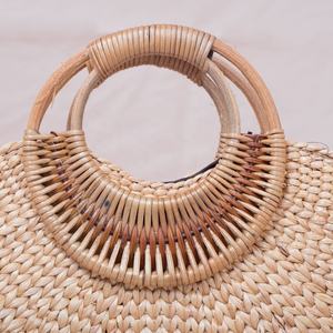 Sac de plage fait à la main écologique motif alligator nouveau style de jacinthe d'eau sangle unique ouverte Logo personnalisé doublure en cuir et coton - Product Image 2