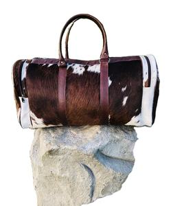 Real Cowhide Leather Hair on Duffle <b>Bag</b> Vintage Fashion Travel Luggage Large Capacity Weekend Zipper Closure LHDB-0028 - Product Image 1