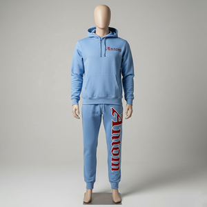 Ensemble de survêtement décontracté pour homme, 100 % polyester, grande taille, imprimé, deux pièces, en molleton, faible MOQ, vente en gros - Product Image 2