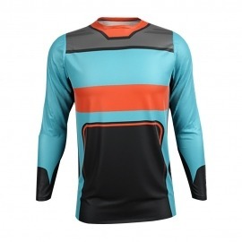 Maillot de motocross unisexe imprimé noir, rouge et gris, à séchage rapide, haute visibilité, polyester/nylon, manches longues, pour adultes - Product Image 5