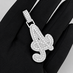 Trending Alphabet Pendant 925 Sterling <b>Silver</b> CVD Lab Diamond 2-3CT Custom <b>Initial</b> Letter Jewelry for Men and Women - Product Image 5