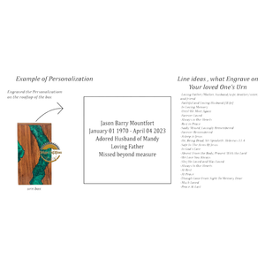 Ocean Inspired Resin & Natural Wood Cremation Urn Handmade Blue Wave Funeral Ashes <b>Box</b> by AYAANS - Product Image 4