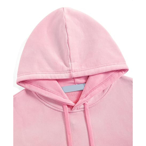 Sudadera con Capucha Extra Grande Color Rosa Pastel, Unisex, de Algodón French Terry, Estilo Casual, con Bolsillos, para Otoño - Product Image 3