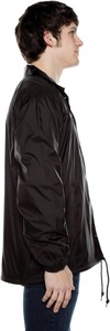 Men's Black Windproof <b>Coach</b> Jacket Regular Fit Turn-down Collar Casual Outerwear Polyester Shell Autumn Wear - Product Image 2