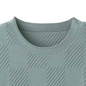 Suéter de Punto Personalizado con Logotipo, de Lino y Algodón para Hombre, Cuello Redondo, Corte Ajustado, Estilo Casual - Product Image 3