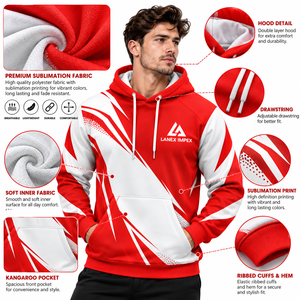 Wholesale Custom Sublimation <b>Hoodies</b> with All Over Printing Stylish Unisex Pullover Sweatshirts Custom Logo Design Sportswear - Product Image 5