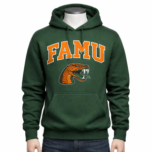 เสื้อฮู้ด FAMU Legacy Premium แบบสั่งทำพิเศษ ผ้าฝ้าย 100% ปักชื่อและหมายเลขได้ตามต้องการ ออกแบบเองได้ มหาวิทยาลัยฟลอริดา เอเอ็ม รัตเทลเลอร์ส - Product Image 1