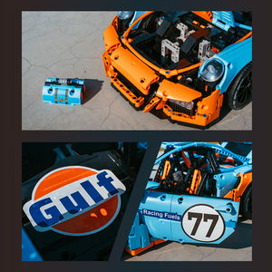Nouveau modèle de voiture de sport technique Gulf Oil à l'échelle 1:8, blocs de construction MOC, briques de course créatives pour la ville, jouets pour garçons, coffret cadeau de Noël - Product Image 4