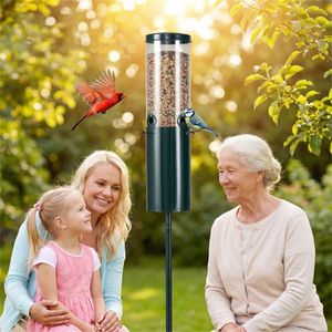 Mangiatoia per Uccelli Robusta in Metallo e PC, Design Anti-Scoiattolo a 4 Porte con Posatoi per il Birdwatching in Giardino - Product Image 6