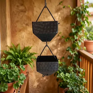 Cadena de Lluvia Decorativa de Aluminio Martillado para Jardín, Cadena de Drenaje para Exteriores, Decoración de Jardín - Product Image 5