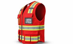 Chaleco de Seguridad Reflectante con Logotipo Personalizado, Impermeable, con Luz LED Intermitente, 100% Poliéster, Alta Visibilidad para Hombre - Product Image 2