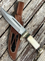 Couteau de chasse et de survie artisanal en acier à haute teneur en carbone, lame fixe, pointe en bois, qualité industrielle, garantie 3 ans, OEM ODM, vente en gros
