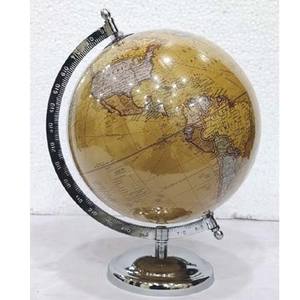 Nautical Multi-Color Rotated World <b>Globe</b> with Chrome Steel Base Desk Table Decor for Office Home Displaying World Geography - Product Image 1