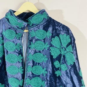 Handmade <b>Velvet</b> Embroidered Suzani Jacket – Boho Suzani Floral Coat, Artistic Festival Outerwear - Product Image 2