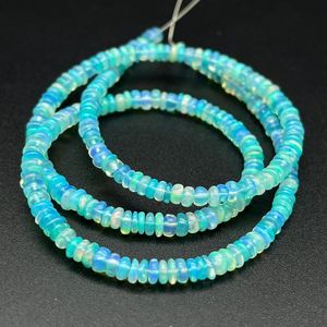 Cuentas redondas de ópalo etíope natural de calidad AA de 5-6 mm, multicolor, ópalo de fuego azul, cuentas facetadas en hebra para la fabricación de joyería artesanal. - Product Image 2