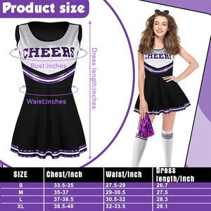 Disfraz de Animadora Flexible y Duradero de Spandex con Costuras Reforzadas y Diseños Impresos con Pedrería Termotransferible para Adultos - Product Image 3