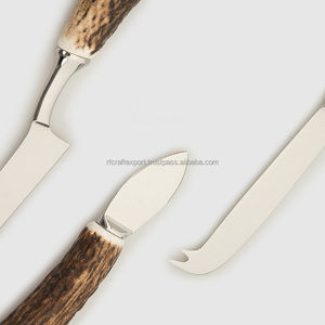 Ensembles de couverts à manche en corne noire Couverts Nouveautés Ensemble de couverts à domicile Manche de cuillère en bois d'olivier en acier inoxydable par RF Crafts - Product Image 6