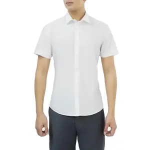 Мужская хлопковая рубашка с круглым подолом против морщин