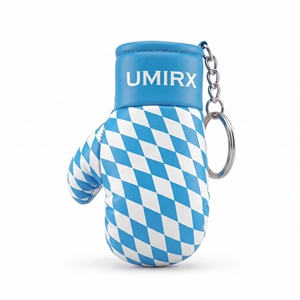 Porte-clés Mini Gant de Boxe Drapeau de la Bavière, Motif Diamant Bavarois, Breloque Souvenir pour Sac, Logo Personnalisé - Product Image 1