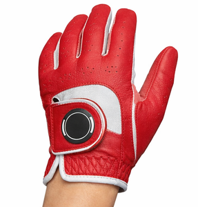 Gant de golf pour droitier en cuir véritable antidérapant coupe-vent avec fermeture auto-agrippante gaufré pour homme – Noir, Rouge, Blanc, Bleu marine - Product Image 4