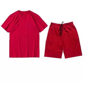 Custom blank summer short sleeve t shirt men 2 piece plain shorts <b>sets</b> 65%Cotton 35%polyester custom logo quality man twin <b>set</b> - Product Image 6