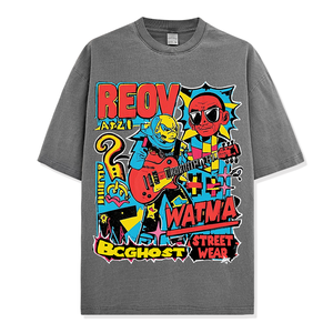 T-shirt unisexe à coupe classique, motif à carreaux, en coton 100% premium, respirant, tricoté, décontracté - Product Image 4