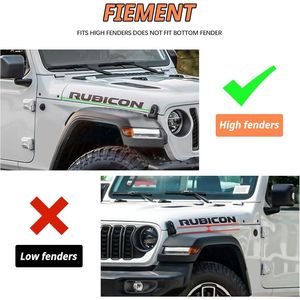 2020-2024 Jeep Wrangler Gladiator JT Mojave Rubicon Juego de revestimiento de guardabarros de rueda todoterreno Delantero Trasero Compatible 4 piezas Guardabarros alto - Product Image 6