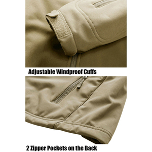 Men's Hooded <b>Fleece</b> <b>Jacket</b> Windproof Zipper Closure Solid Color Casual Outdoor Wear Autumn Regular Fit Polyester Material - Product Image 4