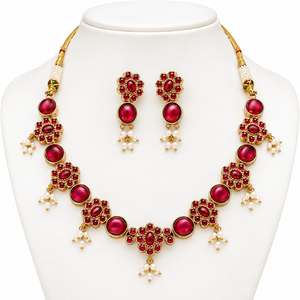 Juego de Joyería Clásica para Mujer en Plata Oxidada Antigua, con Engaste de Bisel, Diseño Floral Chapado en Oro de 18K, Ideal para Fiestas - Product Image 2