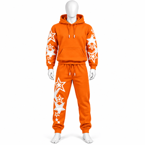 Ensemble de survêtement homme personnalisé avec logo imprimé, respirant, orné de strass, style vintage délavé à l'acide, couleur unie, épais, streetwear, en promotion AMSEC IND - Product Image 3