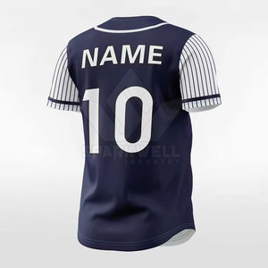 เสื้อเบสบอลแบบยูนิเซ็กซ์ แขนสั้น ติดกระดุม ระบายอากาศได้ดี ผ้าฝ้าย 100% ป้องกันแบคทีเรีย โลโก้ด้านหน้า ชุดกีฬาทีม - Product Image 3