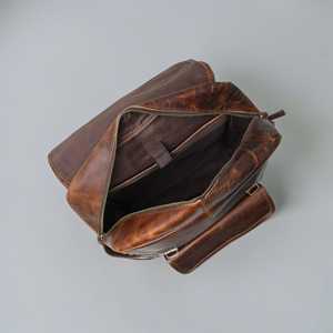 Custom Genuine Leather Backpack <b>Men</b> Vintage Travel <b>Laptop</b> Rucksack Waterproof Outdoor School Daypack <b>Bag</b> LBK-0101 - Product Image 4