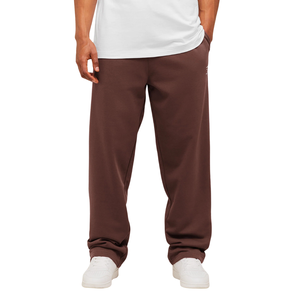 Customized <b>Men</b> Logo Fleece <b>Trouser</b> Relaxed Fit <b>Drawstring</b> Waist Open Hem Sweatpants OEM Apparel Factory Wholesale Bulk Suppliers - Product Image 1