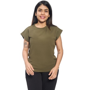 Elegante Waffle Knit Cap Sleeve Mujeres Top Ligero Cuello redondo Tela texturizada Ajuste relajado Casual Daily Office Wear Blusa - Product Image 1