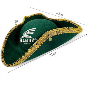 Nouveauté Chapeau de cowboy français en feutre de laine de haute qualité pour hommes, noir, tricorne, chapeau triangulaire, chapeau de garde d'honneur, chapeau Napoléon - Product Image 4