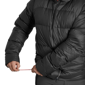 Chaqueta acolchada de alta calidad para hombre, talla grande, con dos bolsillos frontales, color negro, con cremallera y capucha. - Product Image 4