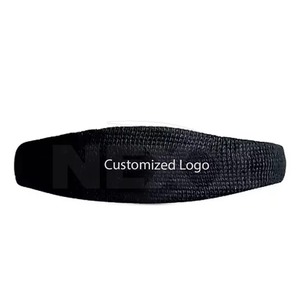 Bandeau de sport noir tissé personnalisé avec logo, largeur 4,5 cm, antidérapant, couleur unie, ajustement universel pour l'exercice et toutes les saisons - Product Image 3