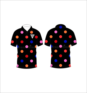 Men’s Black Multicolor Polka Dot Polo Shirt Short Sleeve Casual Fashion Breathable Slim Fit Summer Golf Shirt OEM Custom Logo - Product Image 3