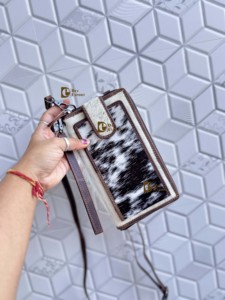 Sac à main unique pour téléphone en cuir de vachette véritable, nouveau sac bandoulière de créateur, petite taille, pochette de poignet, sac bandoulière - Product Image 4