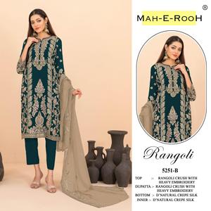 Traje pakistaní Rangoli Crush con bordado pesado de lentejuelas y trabajo Khatli que le da un aspecto elegante a las mujeres. - Product Image 3