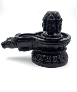 Statuette de Shiva sculptée à la main en pierre noire avec Nandi Panchmukhi Mahadev, design Art Déco pour la décoration de la maison, cadeau d'anniversaire ou de mariage - Product Image 4