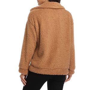 Fabricants OEM sur mesure, veste en polaire sherpa pour femmes, épaules tombantes, veste en polaire sherpa pour femmes pour l'extérieur - Product Image 3
