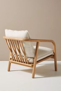 Fauteuil d'appoint extérieur moderne en teck massif - Product Image 2