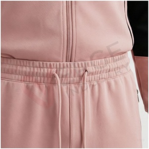 Unisex <b>Pink</b> Color Blocking <b>Tracksuit</b> Set Full Sleeve Stand Collar Zipper Front Sporty Regular Fit Autumn Wear - Product Image 5