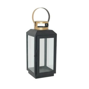 Farol de metal y vidrio de estilo único con acabado antiguo para decoración de iluminación en el hogar, bodas y Navidad. Faroles de pie en oferta. - Product Image 6