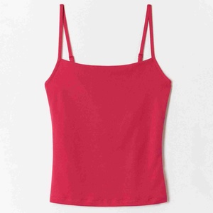 Women Solid Camisole Tank Top Slim Fit <b>Spaghetti</b> <b>Strap</b> Sexy Breathable 100%Cotton Casual Basic Summer Streetwear Custom Tank Top - Product Image 6